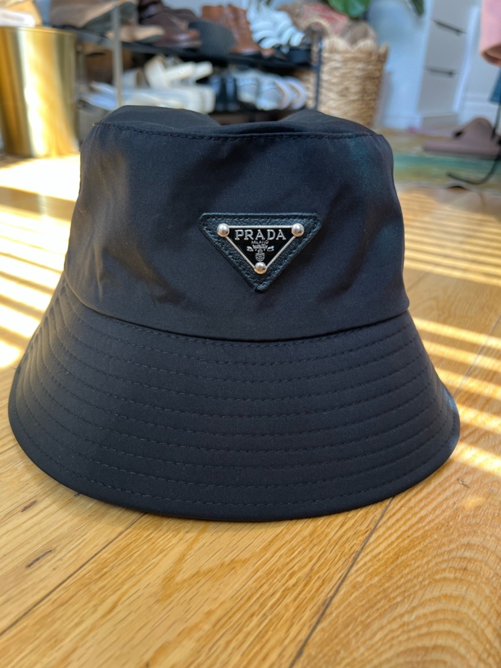 Monogram Black Nylon Bucket Hat - Women’s Small